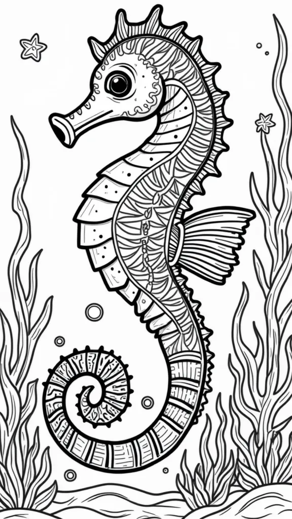 coloring pages seahorse